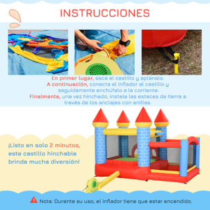 Castillo Hinchable con Tobogán y Cama de Salto para Niños 300x275x210 cm