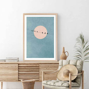 Affiche paysage Silence et gratitude Affiche sous cadre bois