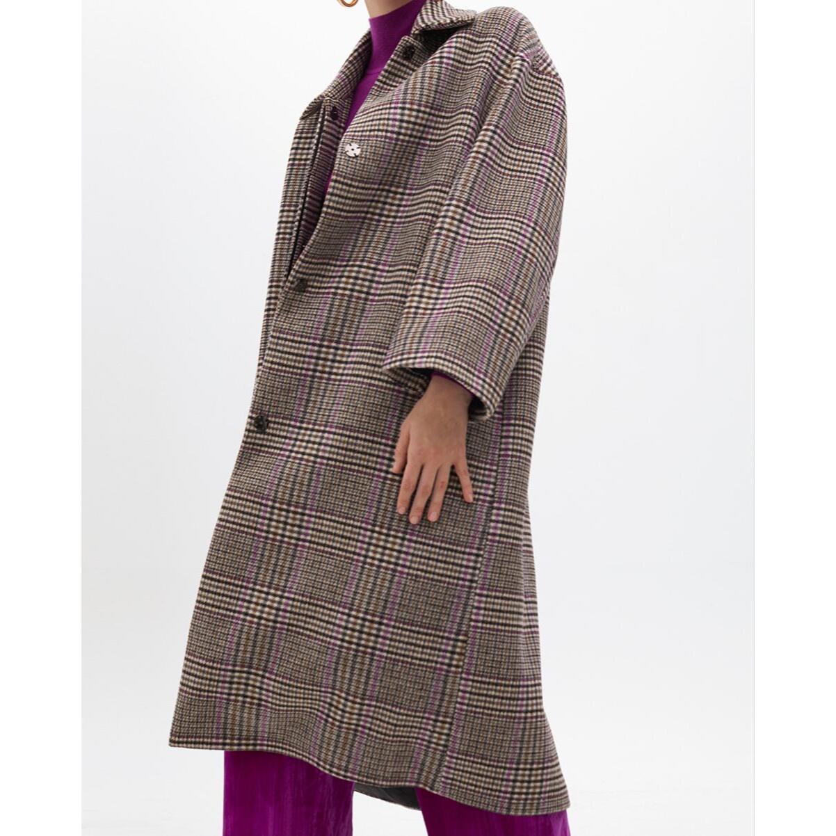 Cappotto di lana a quadri