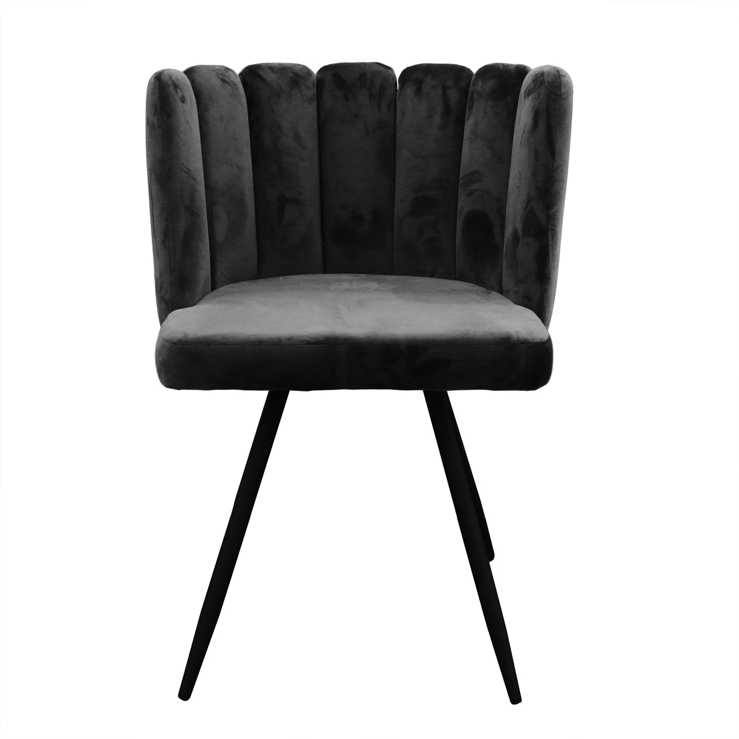 Chaise Ariel Velours Noir - Lot de 2