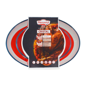 Lot de 2 plats à four ovale en verre 26cm et 35cm CRISTAL