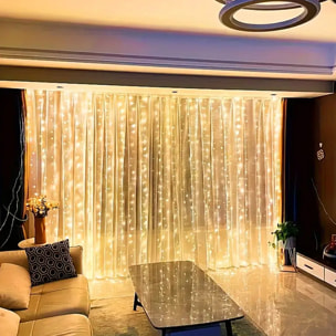 Guirnalda de luces led blanco cálido y extra cálido con controlador de 8 funciones y temporizador