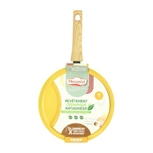 Crêpière 26cm avec revêtement céramique jaune - tous feux COLORAMA