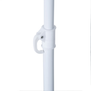 Sombrilla de Playa con Panel Lateral Ø220x220 cm Parasol para Terraza con Apertura Manual 8 Varillas de Acero y Bolsa de Transporte para Jardín Piscina Verde