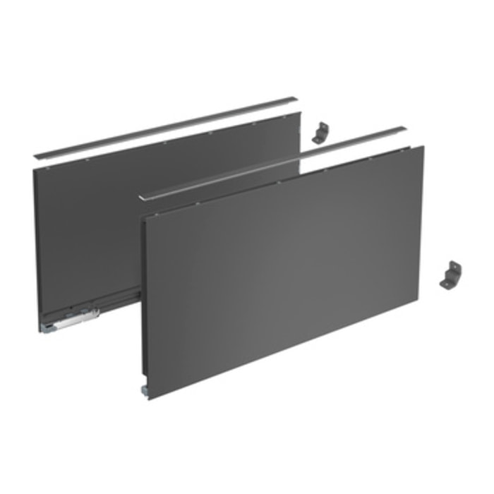 Profilé latéral de tiroir AvanTech YOU, hauteur 251 mm x NL 350 mm, Anthracite, gauche et droite - HETTICH - 9353448