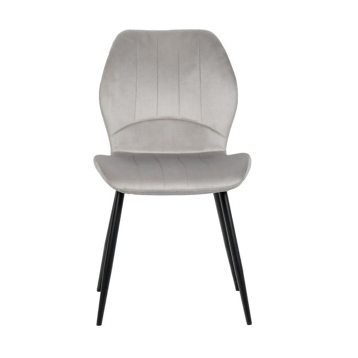 Chaise rembourrée en velours & pieds métal - FAUSTINE