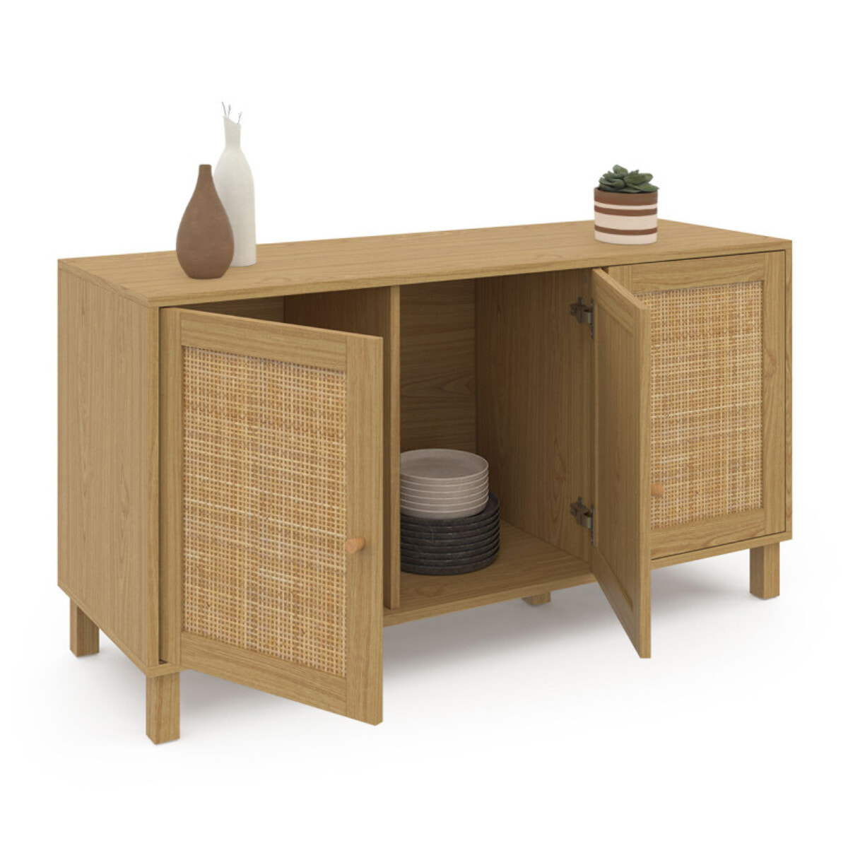 Buffet Erin 3 portes en cannage L113cm