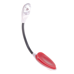 DAM Speciale lampada da lettura a LED con braccio orientabile. 3x2x25 cm. colore rosso