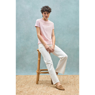 Maglietta basic rosa con logo in gomma Polo Club