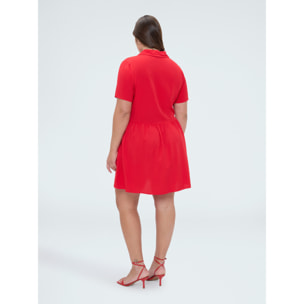 Fiorella Rubino - Vestito Smile corto in mussola - Rosso