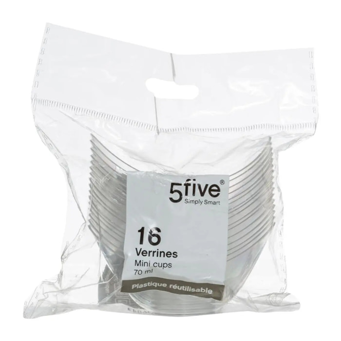 16 verrines évasées plastique