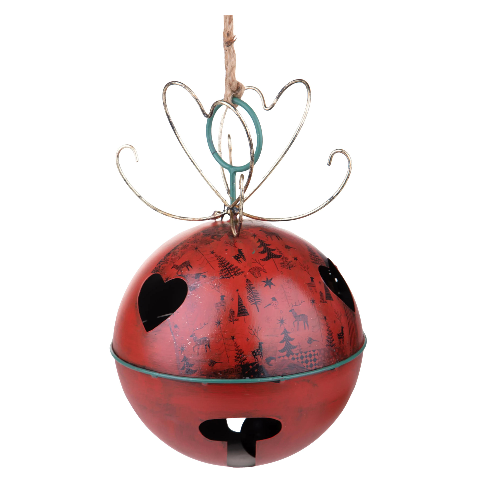 Sfera D.20 Cm con Led Metallo - Pezzi 1 - Colore:Rosso - Bianchi Dino - -