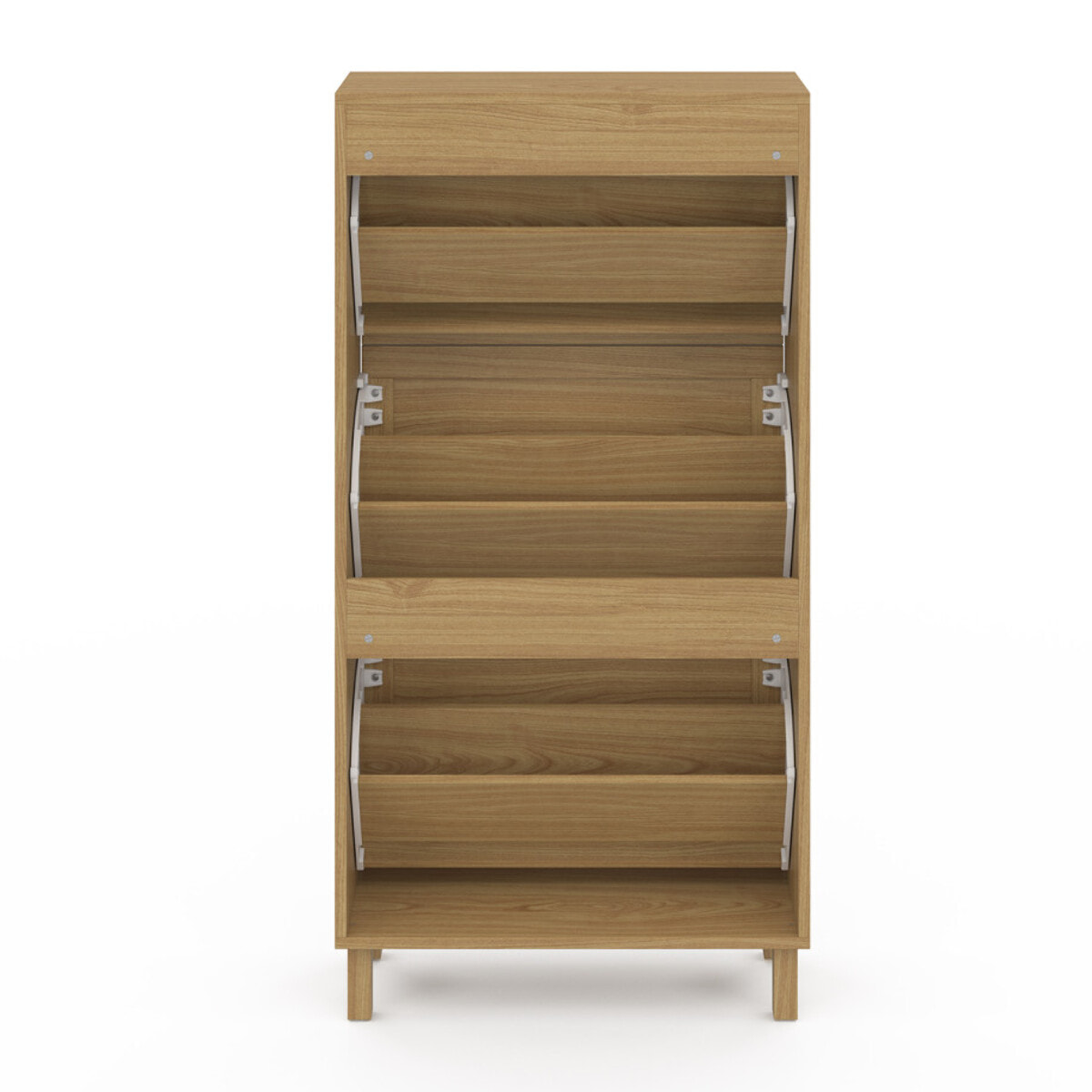 Meuble chaussures Erin 3 portes en cannage - 18 paires