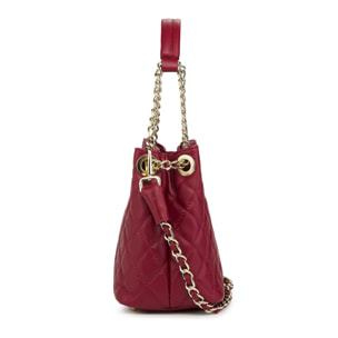 Borse Donna colore Bordeaux-in pelle Made in Italy 21x24x14cm