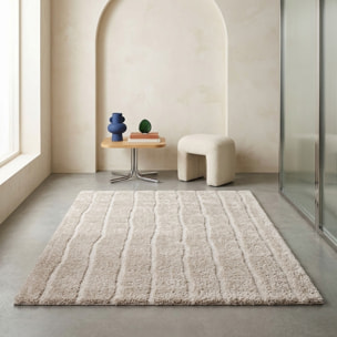 Tapis intérieur motif linéaire taupe UMA