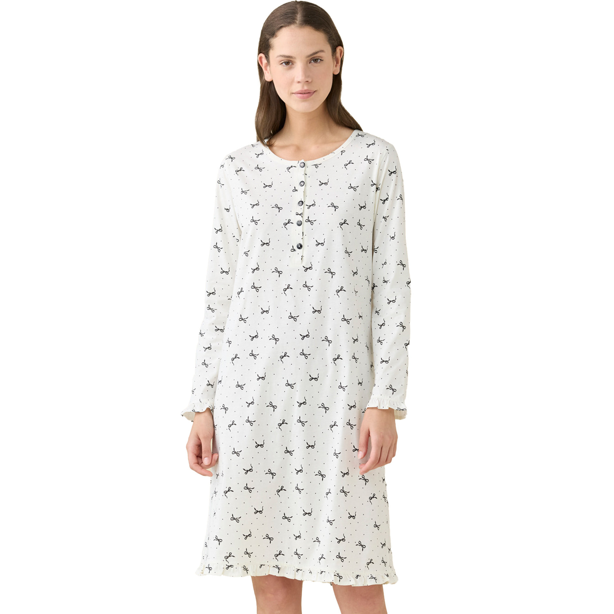 Camicia da notte donna estiva in cotone articolo cherie. Noidinotte