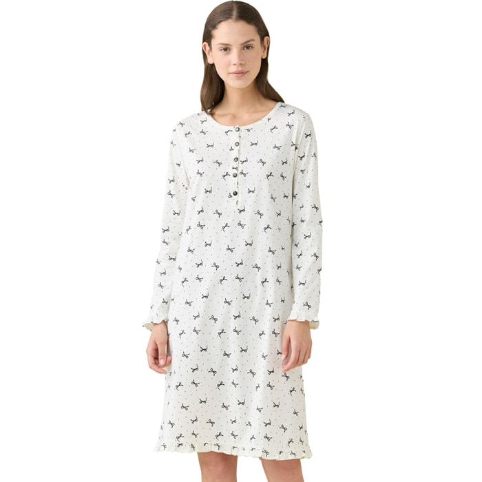 Camicia da notte donna estiva in cotone articolo cherie. Noidinotte