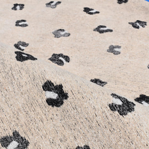 Tapis rond 120x120 rond LEOP Beige , tapis en coton