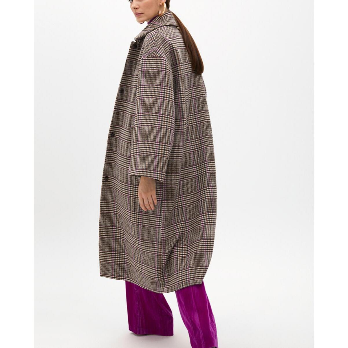 Cappotto di lana a quadri