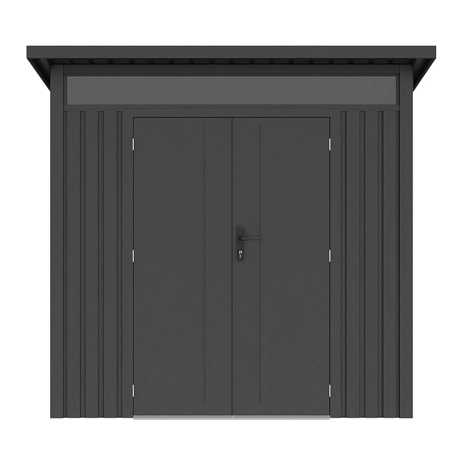Abri de jardin métal Gris Anthracite 4.37m² + kit d'ancrage