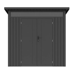 Abri de jardin métal Gris Anthracite 4.37m² + kit d'ancrage