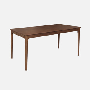 Table à manger rectangulaire extensible bois d'hévéa et placage frêne 6-8 places ELENA
