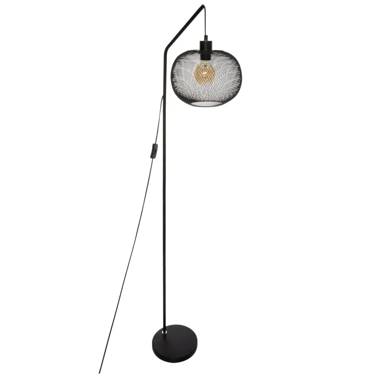 Lampadaire arc "Emie" noir - métal H158 cm