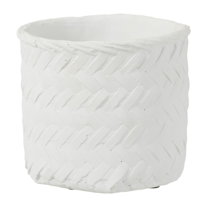 J-Line cache-pot Imitation Tissage - ciment - banc - small - Ø 20 cm