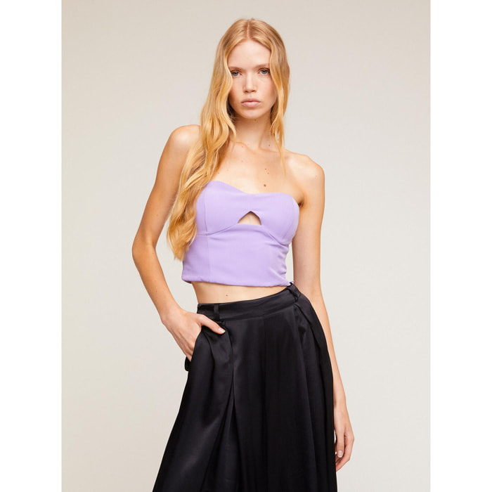 Motivi - Top crop con diseño cut-out - Violeta