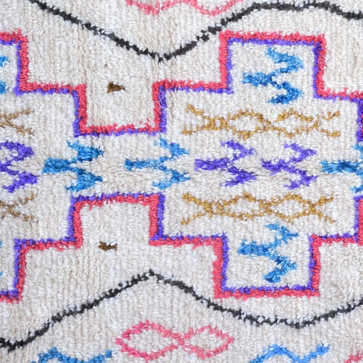 Authentique tapis berbère fait à la main en laine motif ethnic PAJA