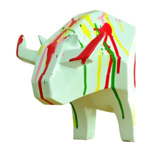 Statuette en résine taureau multicolore H13cm - TOREO