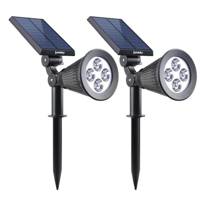 2 Spot solaire SPIKY Blanc froid 200LM