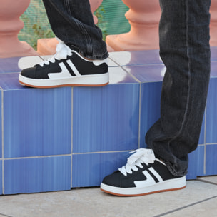 Sneakers in simil pelle bicolore