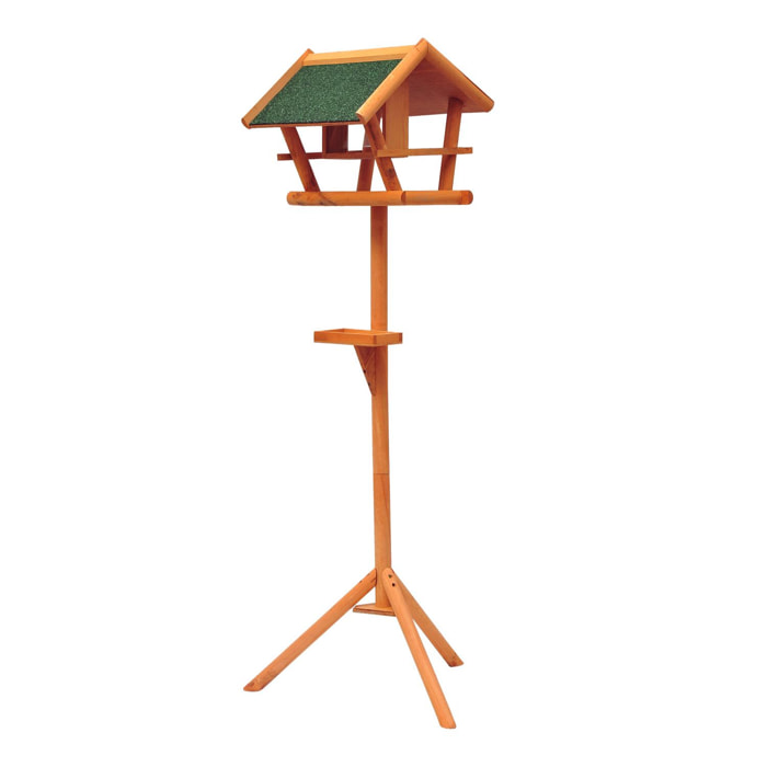 Mangeoire sur pied nichoir a plateau station a oiseaux bois pour exterieur 150cm