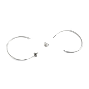 Pendientes de 36mm de diámetro acabados en rodio