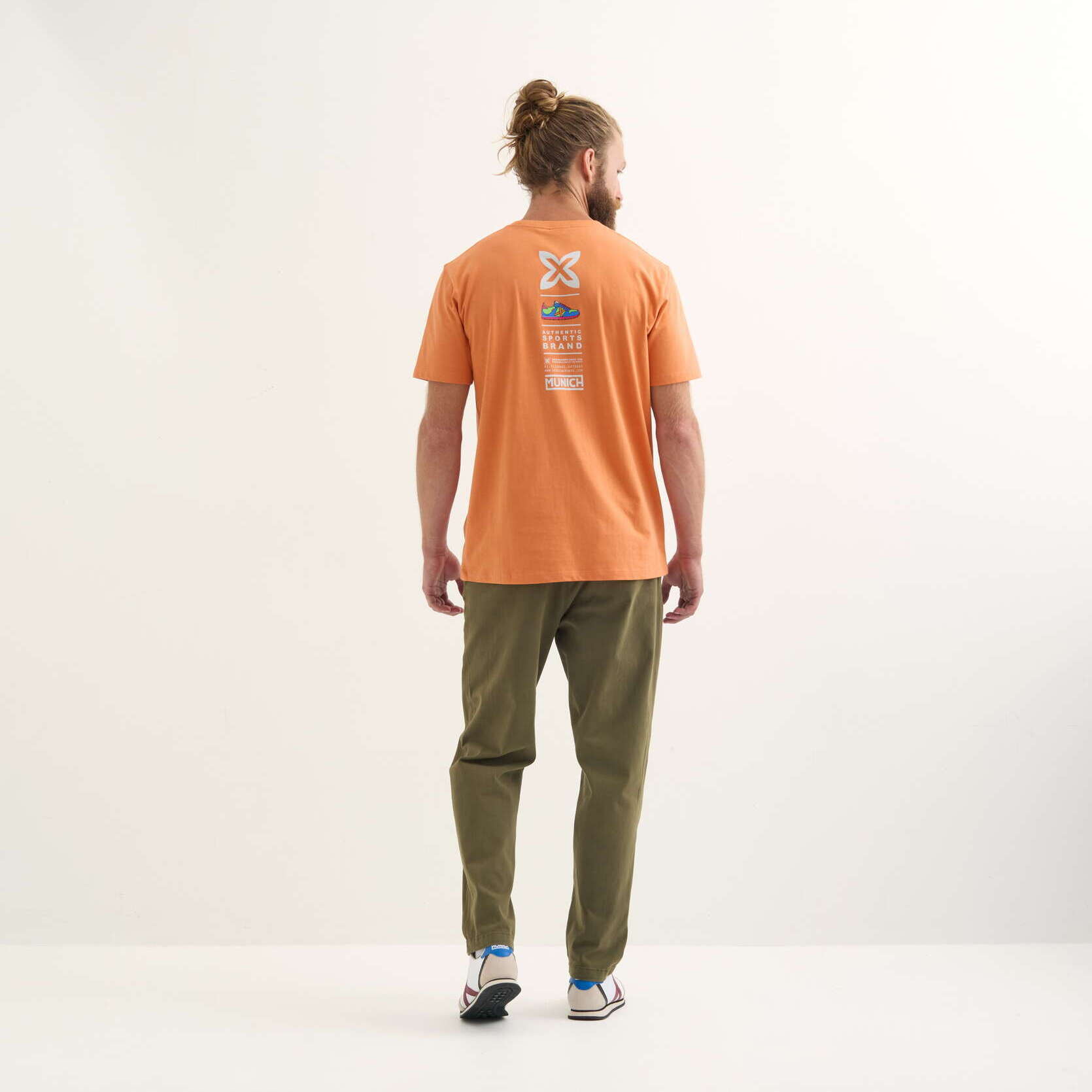 Camiseta MUNICH Heritage lifestyle hombre de algodón orgánico naranja