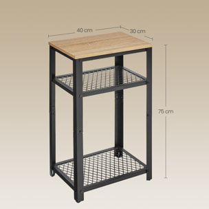 Tavolino sidetable industrial Sonoma in metallo e legno