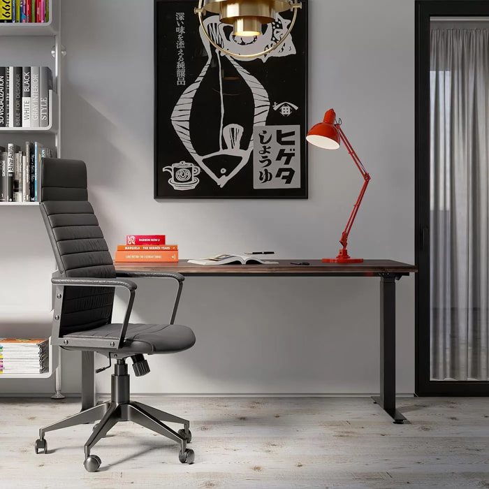 Bureau Smart Harmony noyer et noir 200x100cm Kare Design