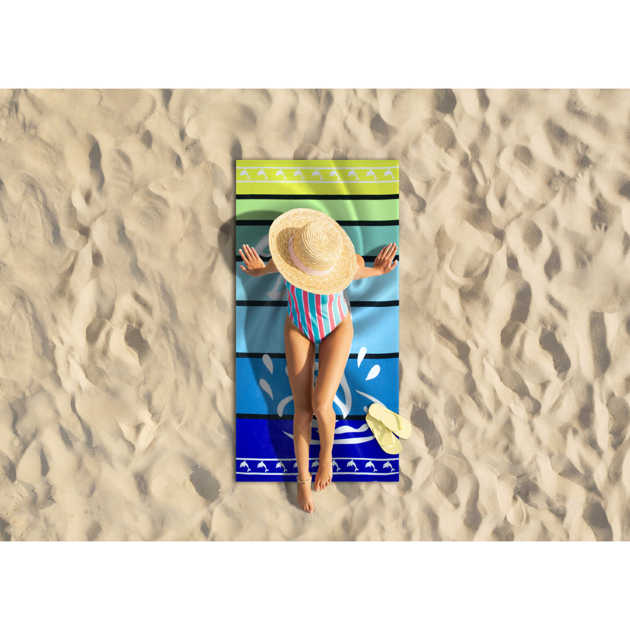 Telo Mare Grande 100x180 Spugna Maui Doplhin D6