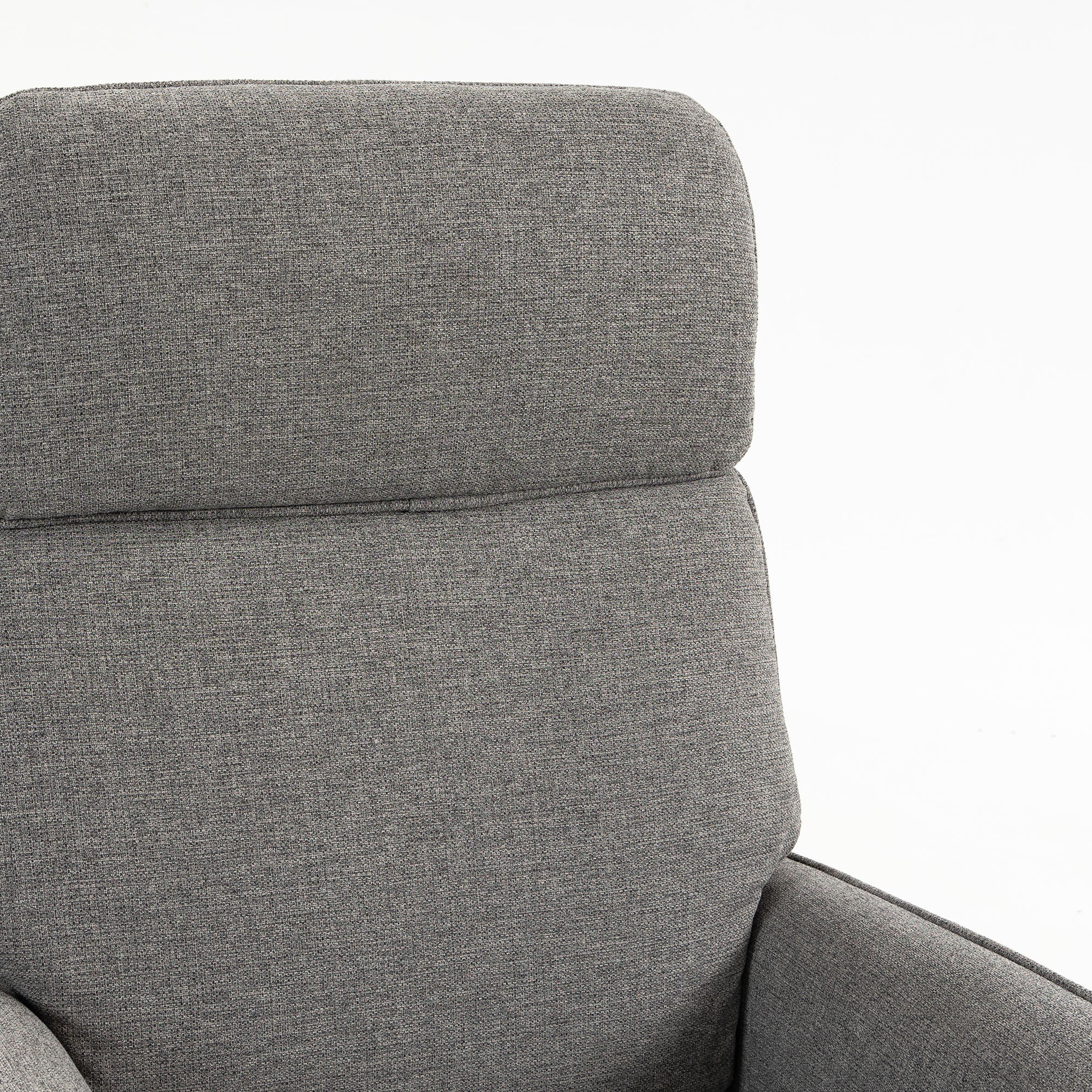 Fauteuil relax design électrique pivotant inclinable réglable acier chromé tissu gris