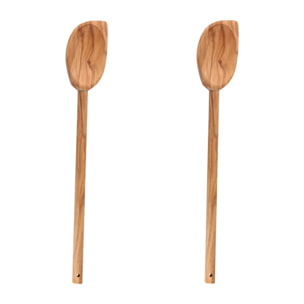 Ensemble de 2 Cuillères de cuisine en bois à bout pointu Fackelmann Édition Bois d'olivier