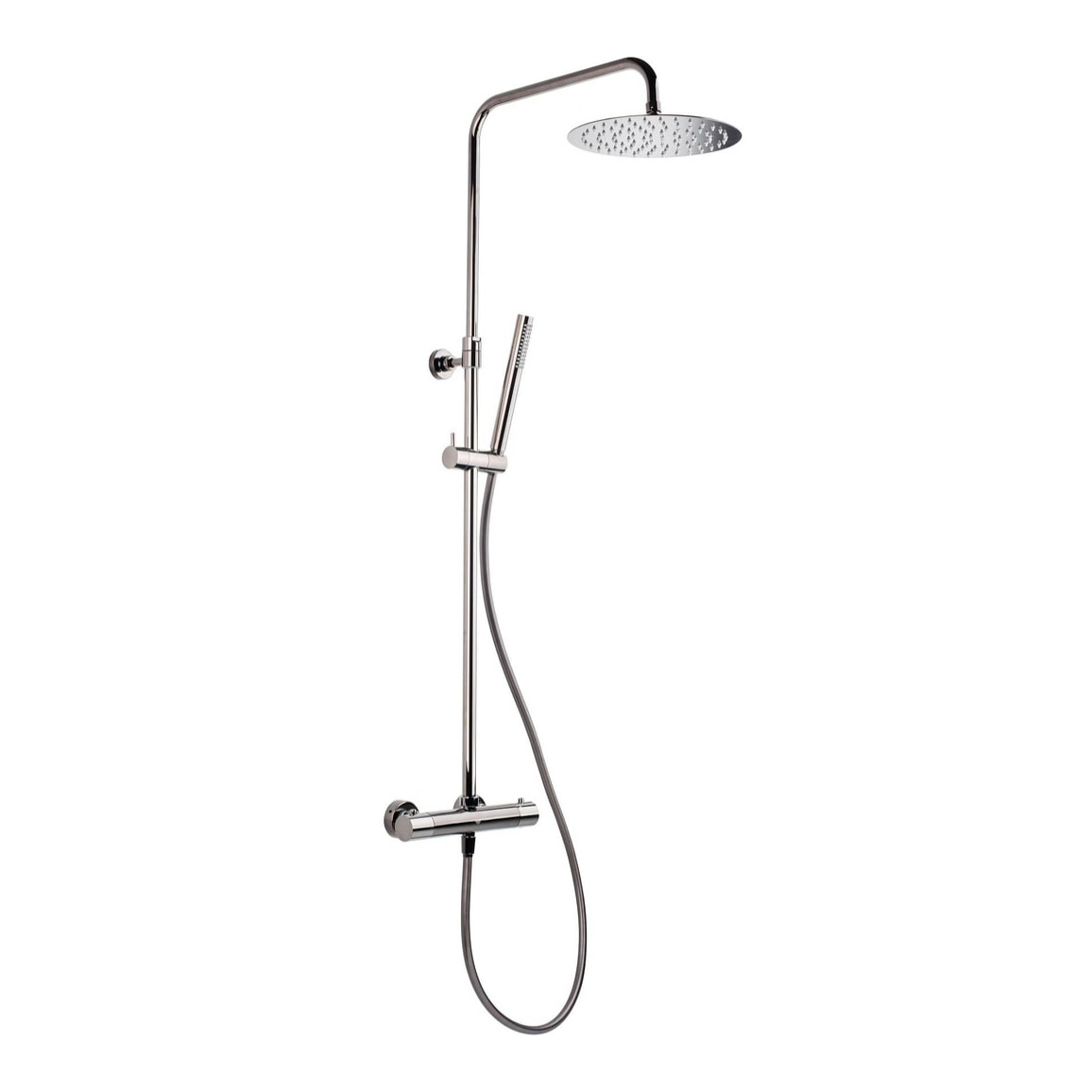 Colonne de douche,  douchette stick Mitigeur thermostatique Barre réglable en hauteur, Gun métal SATDASSTK