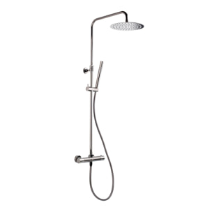 Colonne de douche,  douchette stick Mitigeur thermostatique Barre réglable en hauteur, Gun métal SATDASSTK