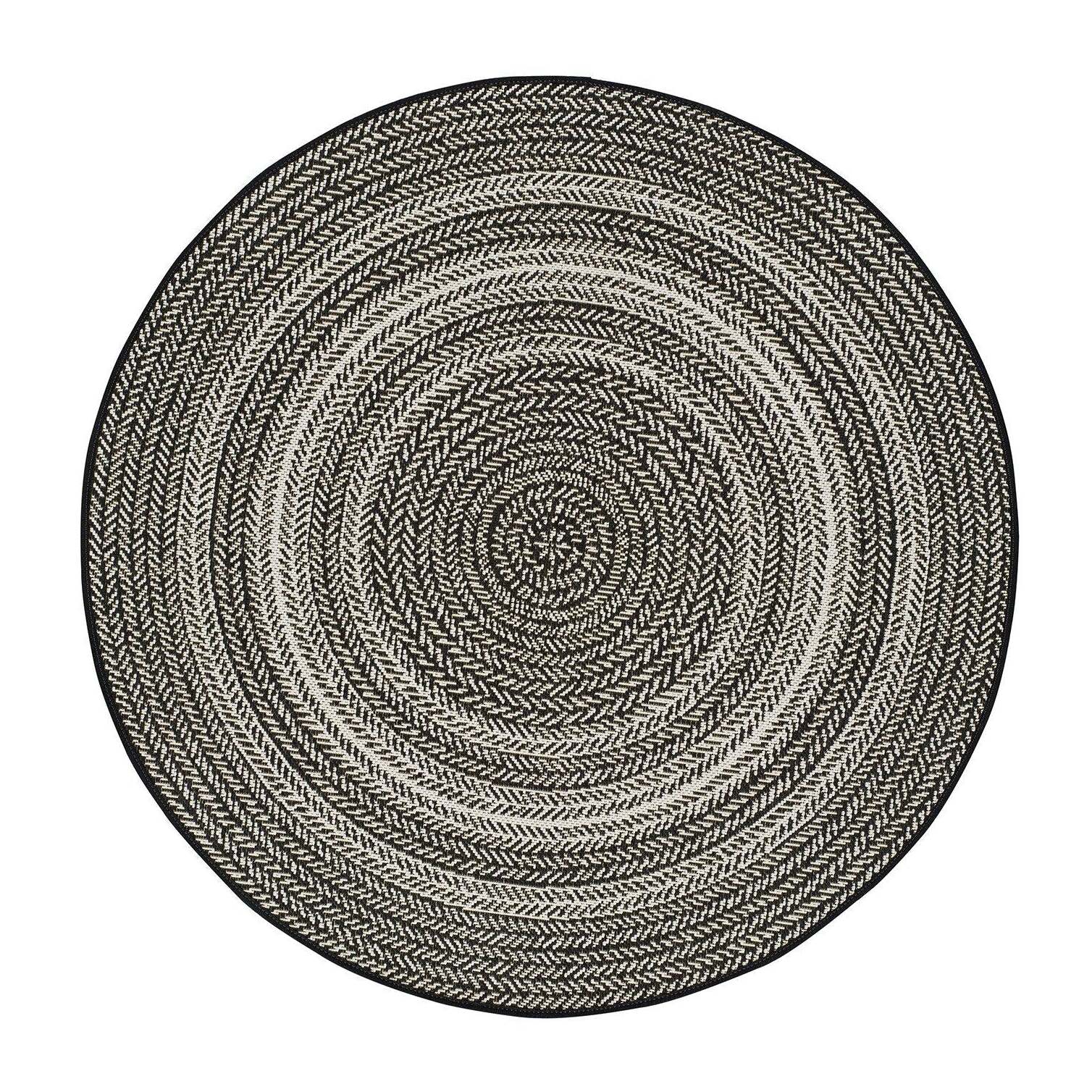 Alfombra de exterior-interior Silvana Negro, 120Ø cm