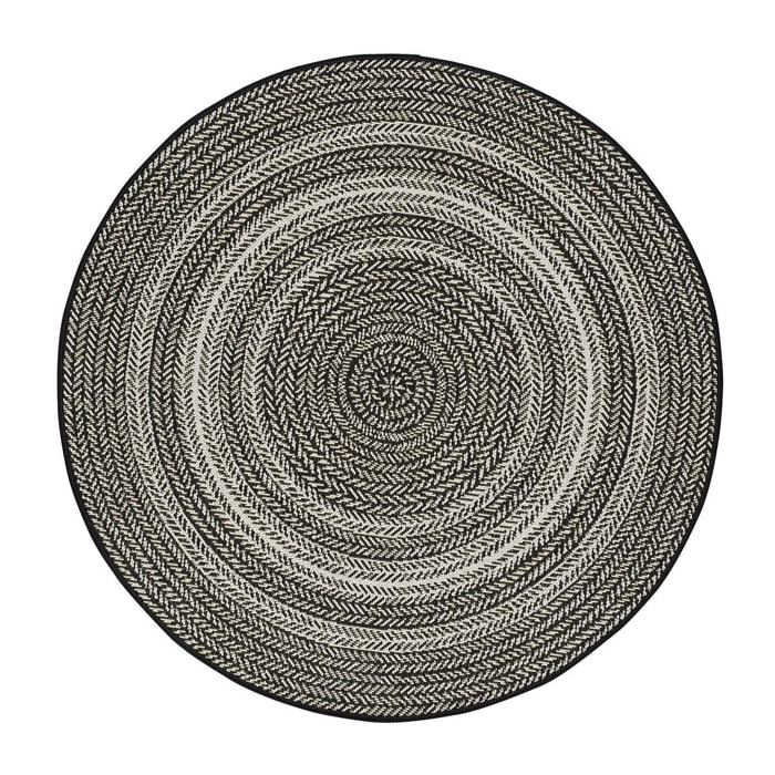 Alfombra de exterior-interior Silvana Negro, 120Ø cm