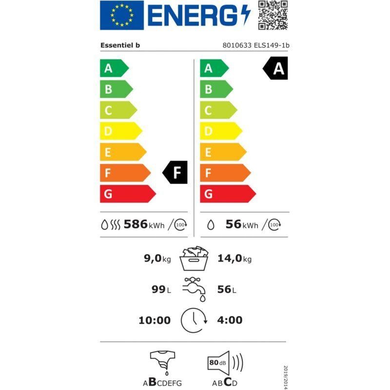 Lave linge séchant hublot ESSENTIELB ELS149-1b