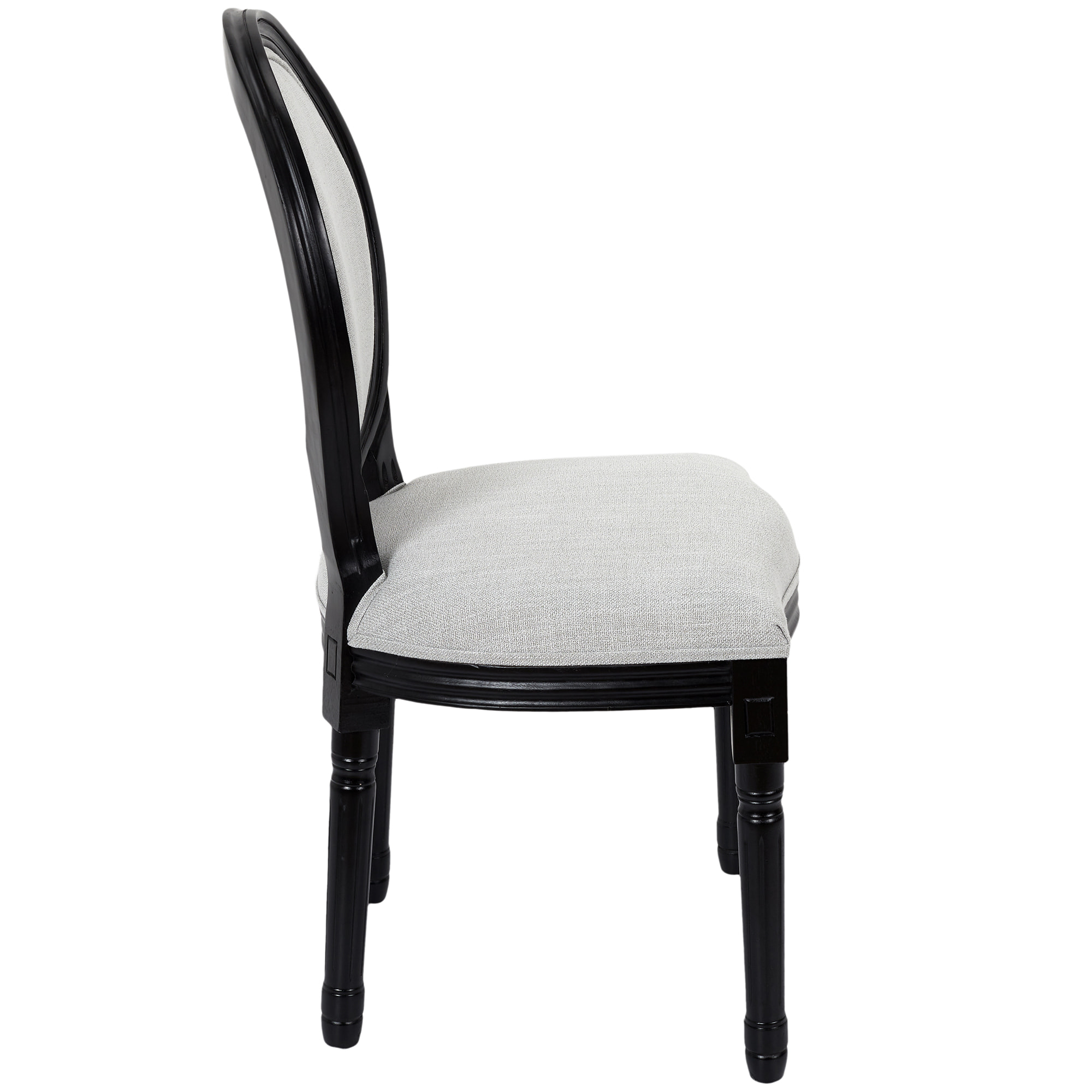 Chaise Eleonor Noir Tissu Gris - Lot De 2