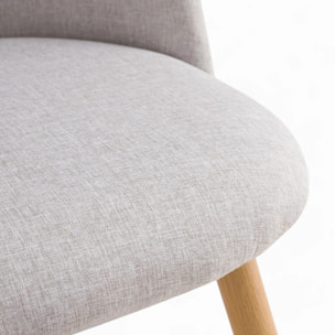 Lot de 2 chaises en tissu taupe chiné clair et pieds en métal - Cozy