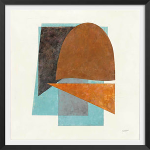 Poster Quintet turquoise Affiche + cadre en bois - Noir