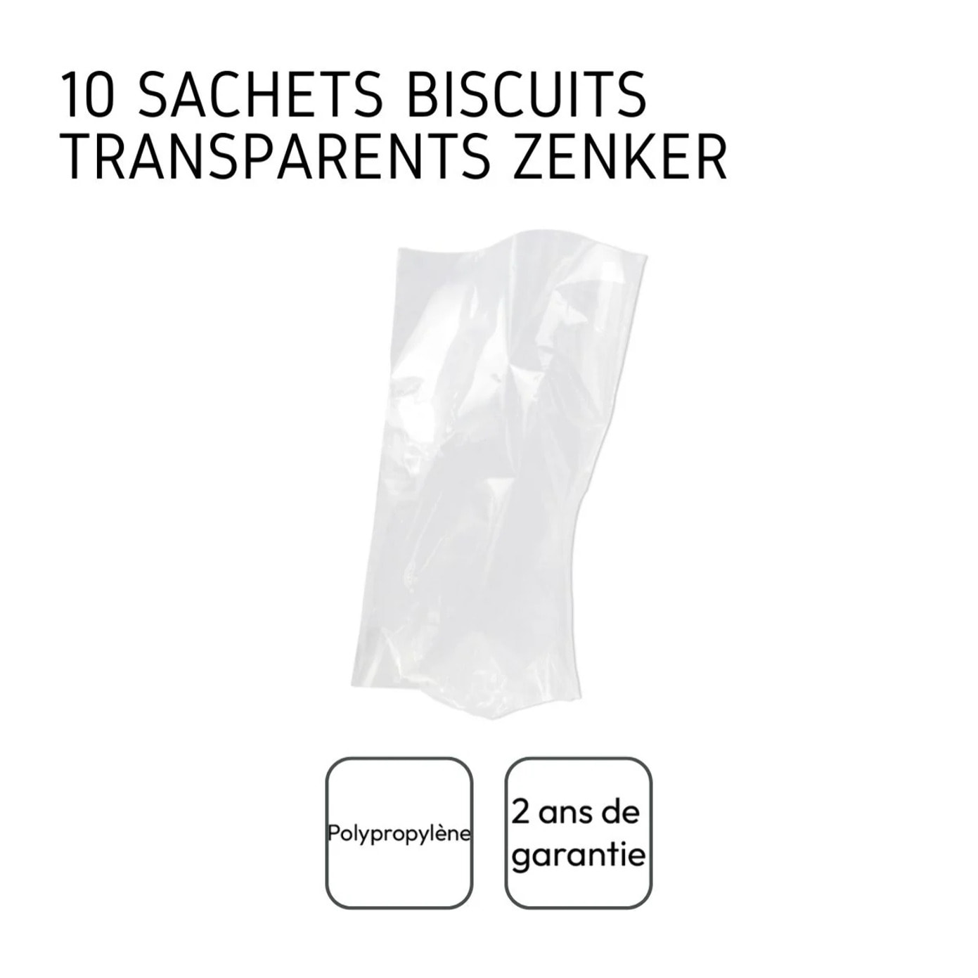 Lot de 10 sachets biscuits transparents Zenker